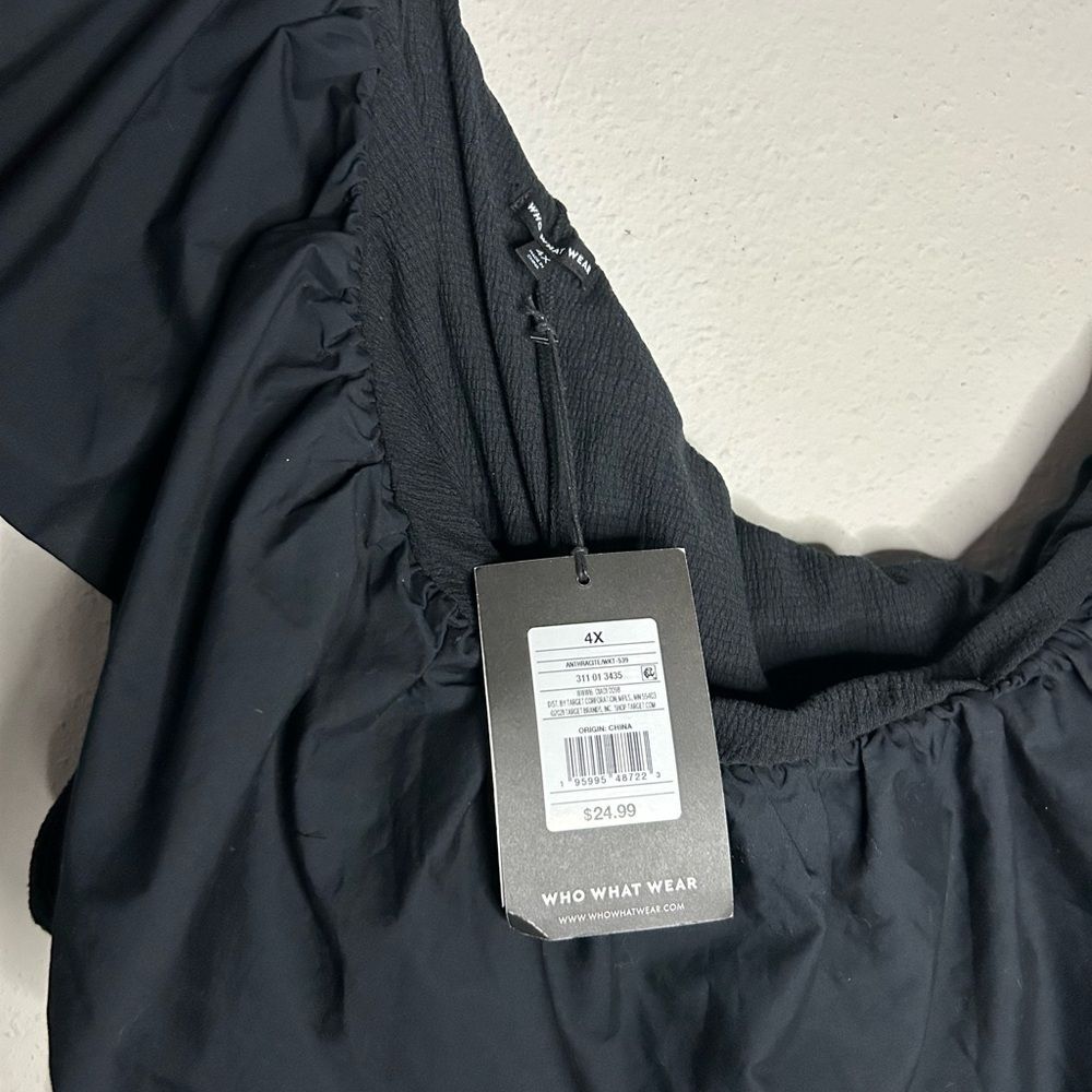 Who What Wear Plus Size Ruffle One Shoulder Top - Picture 9 of 13